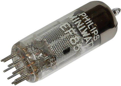 Elektroncső EF 85 = 6 BY 7, pólusszám 9, novál foglalat, HF szabályozó pentóda 2. kép
