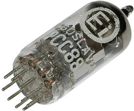 Elektroncső PCC 88 = 7 DJ 8, pólusszám 9, novál foglalat, Kettős trióda