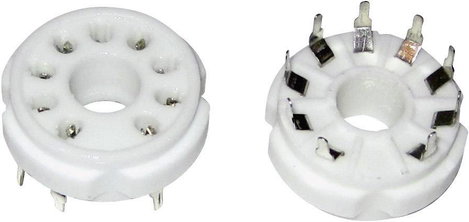 Kerámia magnoval elektroncső foglalat, pólusszám 9, nyákba forrasztható