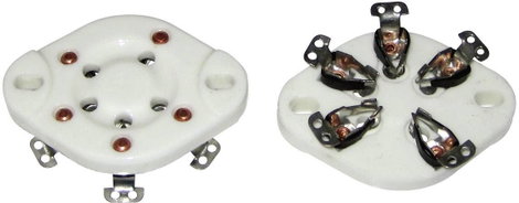 Kerámia elektroncső foglalat, pólusszám 5, UX-5 foglalat