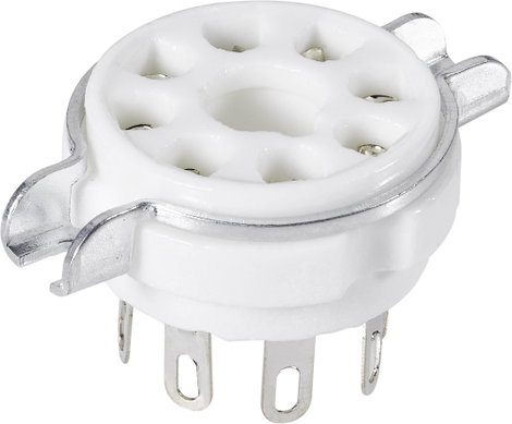 Kerámia oktál elektroncső foglalat, pólusszám 8 2. kép