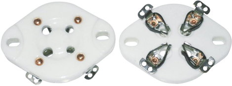 Kerámia elektroncső foglalat, pólusszám 4 , UX-4 foglalat