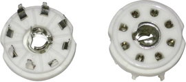 Kerámia loktál elektroncső foglalat, pólusszám 8, nyákba forrasztható