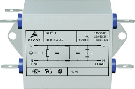 Zavarszűrő, 250 V/AC 10 A 0.82 mH (H x Sz x Ma) 77 x 63.5 x 38.1 mm Epcos B84111A0000B110 1 db