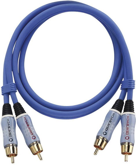 RCA audio kábel, 2x RCA dugó - 2x RCA dugó, 0,5 m, aranyozott, kék, Oehlbach BEAT!