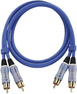 RCA audio kábel, 2x RCA dugó - 2x RCA dugó, 3 m, aranyozott, kék, Oehlbach BEAT!