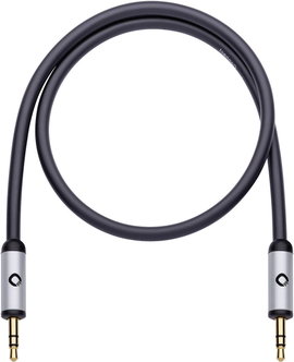 Jack audio kábel, 1x 3,5 mm jack dugó - 1x 3,5 mm jack dugó, 1,5 m, aranyozott, fekete, OFC, Oehlbac