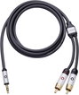 Jack - RCA audio kábel, 1x 3,5 mm jack dugó - 2x RCA dugó, 5 m, aranyozott, fekete, Oehlbach i-Conna bélyegkép