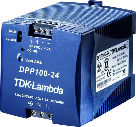 DIN kalapsín tápegység 24 V/DC 4,2 A 100 W 1x, TDK-Lambda DPP-100-24