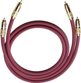 RCA audio kábel, 2x RCA dugó - 2x RCA dugó, 0,7 m, aranyozott, bordó, Oehlbach NF 214 Master