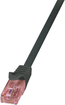 RJ45 Hálózati csatlakozókábel, CAT 6 U/UTP [1x RJ45 dugó - 1x RJ45 dugó] 0,25 m, fekete LogiLink CQ2