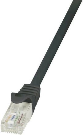 RJ45 Hálózati csatlakozókábel, CAT 6 U/UTP [1x RJ45 dugó - 1x RJ45 dugó] 0,25 m, fekete LogiLink CP2