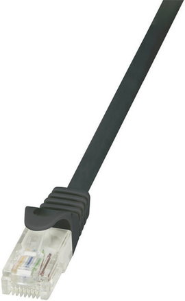 RJ45 Hálózati csatlakozókábel, CAT 6 U/UTP [1x RJ45 dugó - 1x RJ45 dugó] 0,5 m, fekete LogiLink CP20