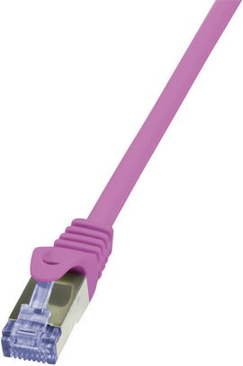 RJ45 Hálózati csatlakozókábel, CAT 6A S/FTP [1x RJ45 dugó - 1x RJ45 dugó] 0,25 m Pink LogiLink