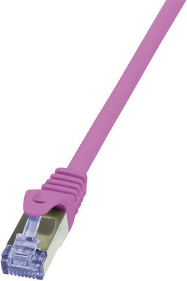 RJ45 Hálózati csatlakozókábel, CAT 6A S/FTP [1x RJ45 dugó - 1x RJ45 dugó] 0,5 m Pink LogiLink