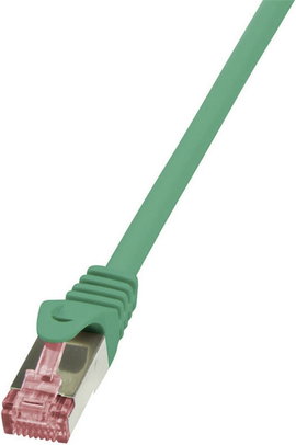 RJ45 Hálózati csatlakozókábel, CAT 6 S/FTP [1x RJ45 dugó - 1x RJ45 dugó] 0,25 m, zöld LogiLink