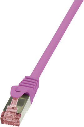 RJ45 Hálózati csatlakozókábel, CAT 6 S/FTP [1x RJ45 dugó - 1x RJ45 dugó] 0,25 m Pink LogiLink