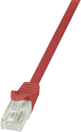 RJ45 Hálózati csatlakozókábel, CAT 5e U/UTP [1x RJ45 dugó - 1x RJ45 dugó] 0,25 m, piros LogiLink