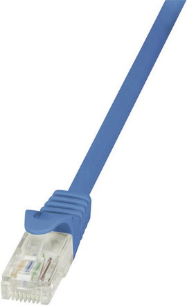 RJ45 Hálózati csatlakozókábel, CAT 5e U/UTP [1x RJ45 dugó - 1x RJ45 dugó] 1 m, kék LogiLink