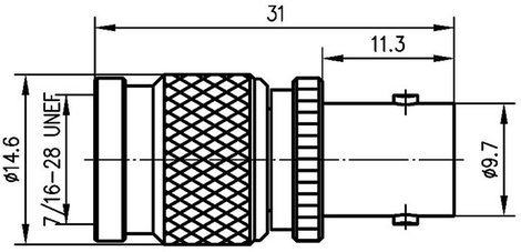 BNC adapter BNC aljzat - TNC dugó, Telegärtner, J01019B00001 db 2. kép