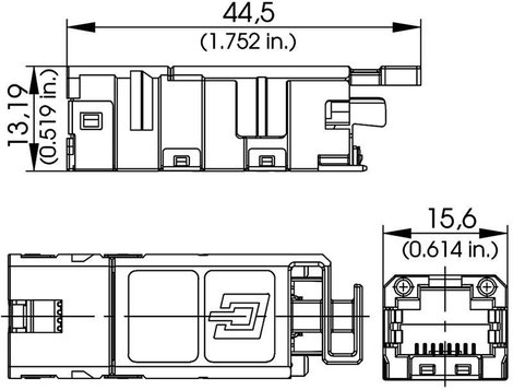 STX V1 RJ45 modulbetét Cat.6A alj, egyenes Pólus: 8P8C Telegärtner J80029A0000 2. kép