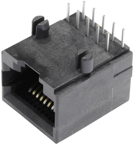 RJ48 beépíthető csatlakozó aljzat, 10P10C, vízszintes, BEL Stewart Connectors SS64100-018F