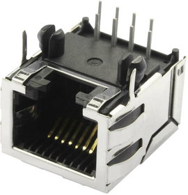 RJ45 beépíthető csatlakozó aljzat, CAT5, 10P8C, vízszintes, BEL Stewart Connectors SS70100-011F