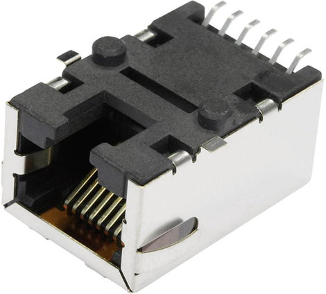 MagJack 10/100Base-TX 4 átvivő Tab down alj, beépíthető vízszintes 10/100Base-TX Pólus: 8P8C S811-1X 2. kép