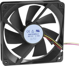 Axiális ventilátor (ipari) 12 V/DC 65.22 m³/h (Sz x Ma x Mé) 120 x 120 x 25 mm KM121225LS(1A1)