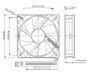 Axiális ventilátor (ipari) 12 V/DC 65.22 m³/h (Sz x Ma x Mé) 120 x 120 x 25 mm KM121225LS(1A1) 2. bélyegkép