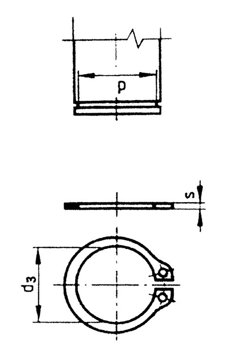 Toolcraft horganyzott acél biztosító gyűrű (seeger), 9 mm, DIN 471, 100 db 2. kép