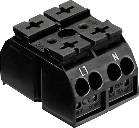 Szigetelt sorkapocsblokk 2 pólusú, 0,5 - 4 mm² 32A, fekete, WAGO 862-1552