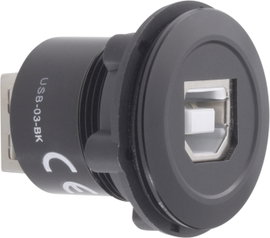 Beépíthető USB aljzat, USB 2.0 aljzat B, USB 2.0 aljzat A, Tru Components USB-03-BK