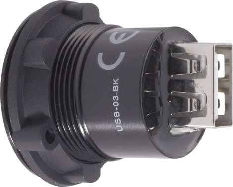 Beépíthető USB aljzat, USB 2.0 aljzat B, USB 2.0 aljzat A, Tru Components USB-03-BK 2. kép