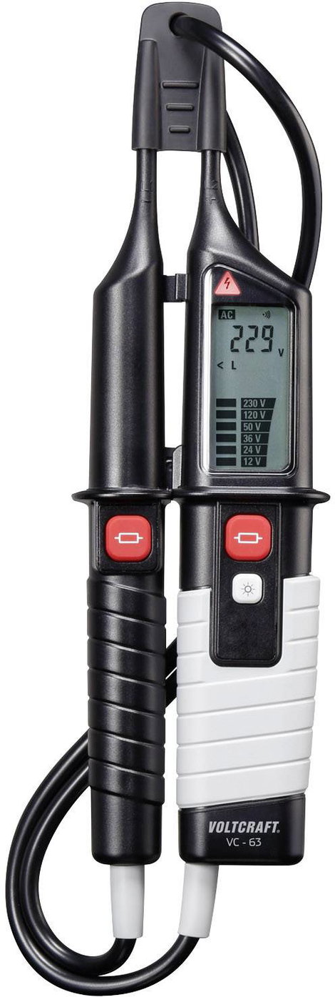Kétpólusú feszültségvizsgáló, LED-es és háttérvilágításos LCD kijelzővel 12 - 690V AC/DC Voltcraft V
