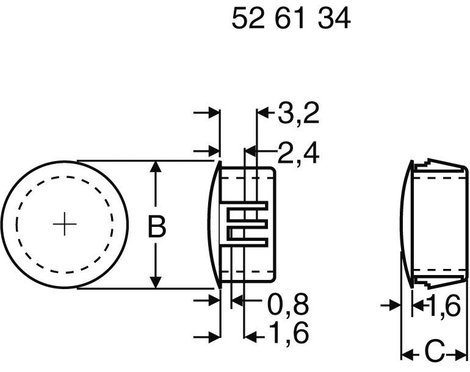 Lyukfedő dugó 23,2x10,3 mm 2. kép
