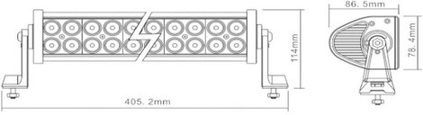 Munkafényszóró LED munka fényszóró 72 W 12 V, 24 V (Sz x Ma x Mé) 405 x 115 x 85 mm 4600 lm 5. kép