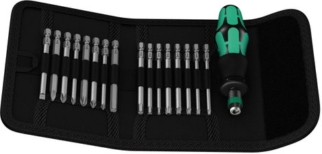 Cserélhető szárú BIT csavarhúzó készlet, hosszúszárú csavarhúzókkal 1/4 (6.3 mm) Wera KK 60
