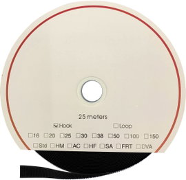 Tépőzár Felragasztáshoz Horgos fél (H x Sz) 25000 mm x 30 mm Fekete Fastech T0103099990225 25 m