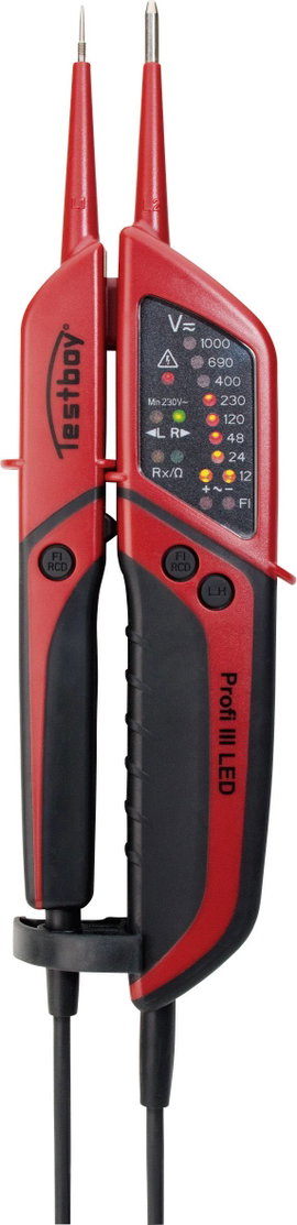 Testboy Testboy Profi III LEDkétpólusú feszültségvizsgáló,6 - 1000 V/AC  6 - 1400 V/DCoptikai, LED-e