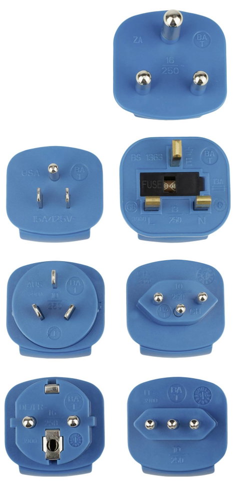 Konnektor átalakító adapter készlet, 7 adapterrel, fekete/kék, Brennenstuhl 1508160 5. kép
