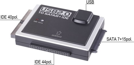 USB 2.0 - IDE+SATA konverter, Renkforce 6. kép