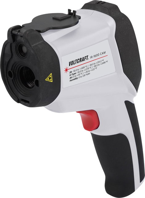 Infra hőmérő, távhőmérő, levegő páramérő beépített hőkamerával 50:1 optika -50-től +1600 °C-ig Voltc 4. kép