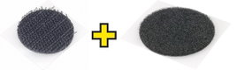 Tépőzár pontok, bolyhos és horgos fél, fekete 19 mm Fastech 1 pár