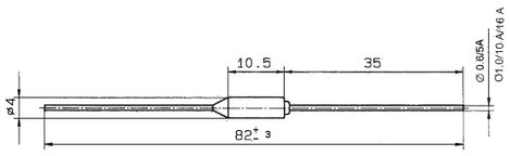 ESKA Hőbiztosíték Terhelési áram 10 A Névleges megszólalási hőmérséklet 240 °C (Ø) 4 mm 2. kép