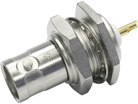 BNC csatlakozó Alj, beépíthető, függőleges 50 Ω Telegärtner J01001A1225 1 db