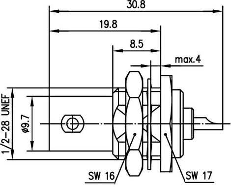 BNC csatlakozó Alj, beépíthető, függőleges 50 Ω Telegärtner J01001A1225 1 db 2. kép