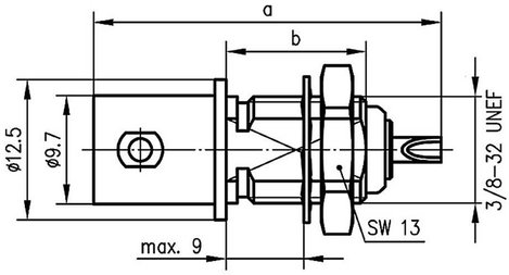 BNC csatlakozó Alj, beépíthető, függőleges 75 Ω Telegärtner J01003A0619 1 db 2. kép