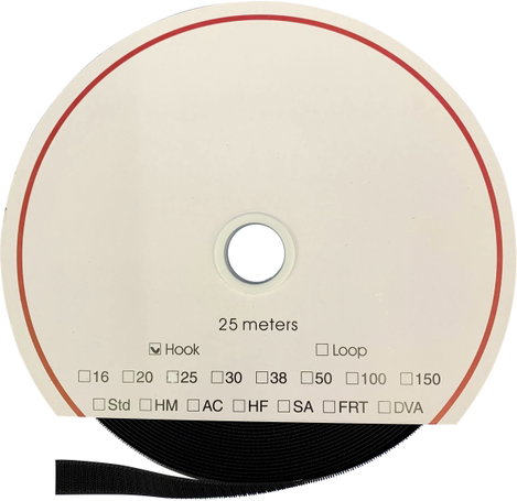 Tépőzár Felvarráshoz Horgos fél (H x Sz) 25000 mm x 50 mm Fekete Fastech T0105099990125 25 m