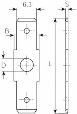 Dugaszoló csúszósaru, 6,3 mm / 0,8 mm 180° szigeteletlen, fémes Vogt Verbindungstechnik 3871B.60 2. kép